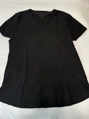 Black Women's V-Neck Scrub Top - Heart Wear.